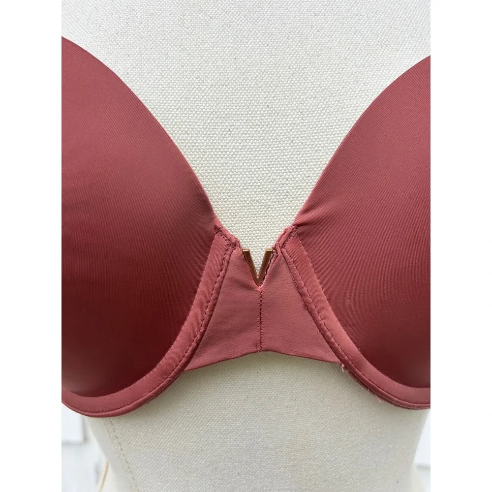Victoria's‎ Secret Multi-Way Padded Underwire Bra 34DD Dark Rose Gold V Hardware